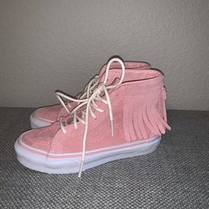 Vans Pink High Tops w/Tassels US Girls Size 12.5